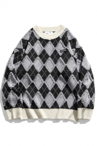 mens checkered sweater