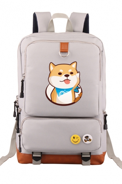 Fancy Backpack Cartoon Dog Pattern Zipper Pocket School Bag