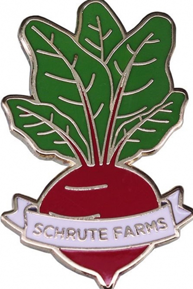 Cute Brooch Badge Beetroot Letter Schrute Farms Pattern The Office Fans Brooch