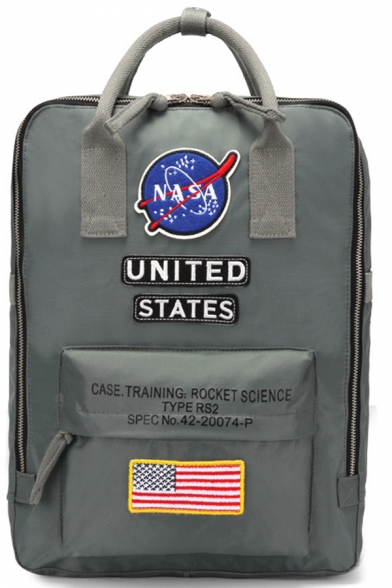 Chic NASA Symbol Letter Applique Large Capacity Backpack School Bag