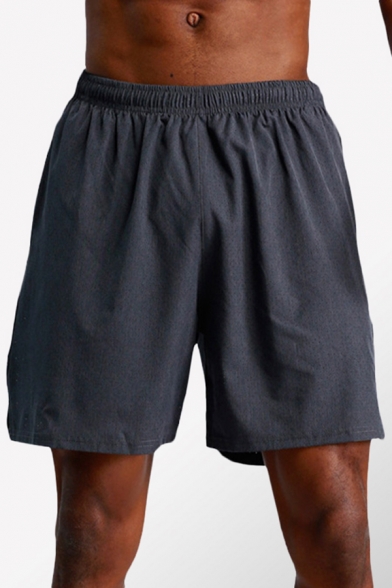 Mens Shorts Stylish Air Mesh Quick Dry Sweat-Absorbing Regular Fitted Drawstring Waist Knee-Length Sport Shorts
