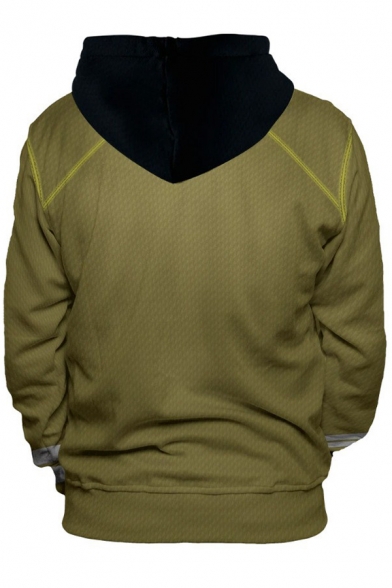 Mens Hoodie Stylish Anime Star Trek Contrast-Hood Kangaroo Pocket Drawstring Long Sleeve Regular Fit Hoodie