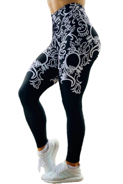 Cool Womens Yoga Leggings Paisley Pattern Lift the Hips Absorb Sweat High Rise Full Length Skinny Gym Leggings