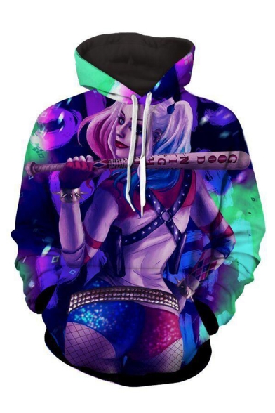New Arrival Hot Fashion Comic Character Joker 3D Printed Long Sleeve Loose Fit Unisex Pullover Hoodie