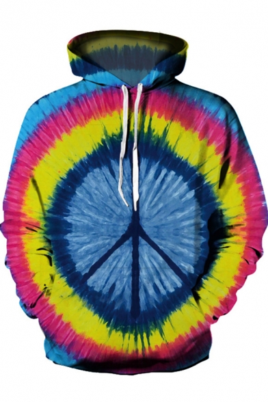 Womens 3D Hoodie Stylish Color-Pencil Print Spiral Tie Dye Drawstring Long Sleeve Slim Fit Hooded Sweatshirt