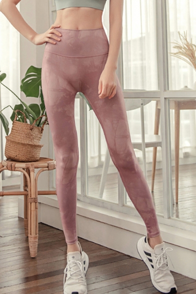Basic Womens Leggings Solid Color Tummy-Control Quick Dry Mention Butt High Rise Skinny Fit 7/8 Length Yoga Leggings