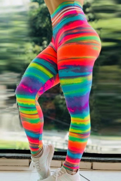 Fancy Women's Leggings Multi Color High Rise Long Fitted Yoga Leggings