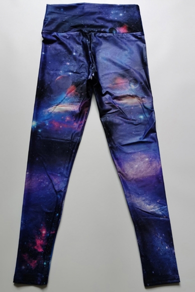 Cool Women's Leggings Galaxy 3D Pattern High Rise Elasticity Lift the Hips Fitted Super Soft Yoga Leggings