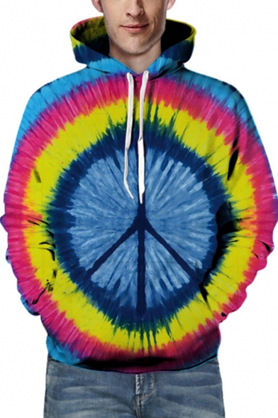 Womens 3D Hoodie Stylish Color-Pencil Print Spiral Tie Dye Drawstring Long Sleeve Slim Fit Hooded Sweatshirt
