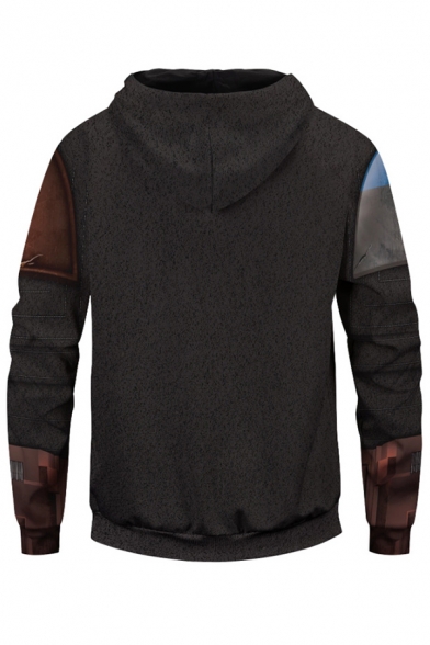 Cool Mens Hoodie 3D Cosplay Mandalorian Drawstring Long Sleeve Slim Fit Hooded Sweatshirt