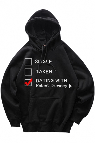 Funny Letter SINGLE TAKEN DATING WITH TOM HIDDLESTON Printed Relaxed Hoodie