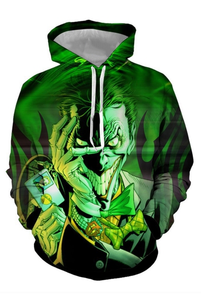 New Arrival Hot Fashion Comic Character Joker 3D Printed Long Sleeve Loose Fit Unisex Pullover Hoodie