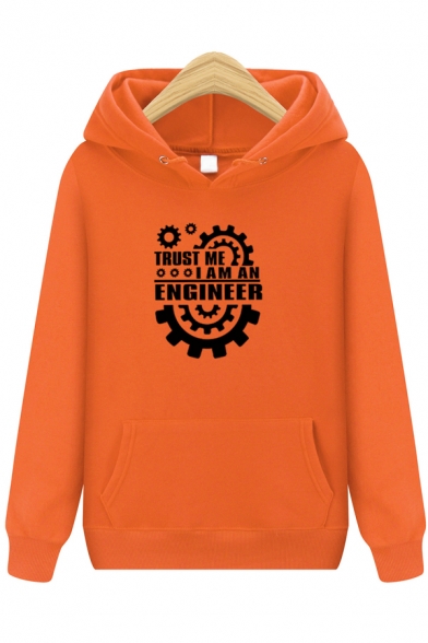 Men's Stylish Letter TRUST ME I AM AN ENGINEER Graphic Print Regular Fitted Hoodie