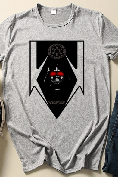 New Stylish Star Wars Logo Printed Crewneck Short Sleeve Men's Cotton T-Shirt