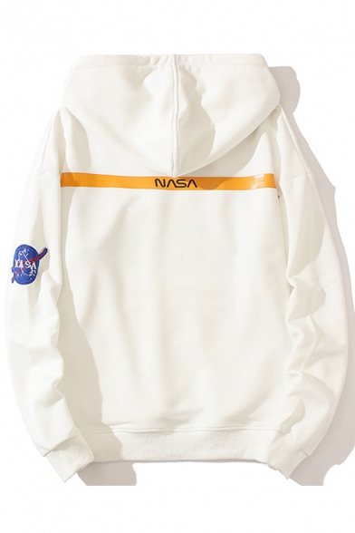 Unisex Classic NASA Letter Printed Long Sleeve Oversized Hoodie with Pouch Pocket