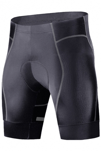 Classic Mens Shorts Sponge Pad Mesh Patchwork High-Elastic Ventilation Quick Dry Slim Fit Cycling Shorts