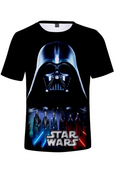 Star Wars Darth Vader 3D Printed Round Neck Short Sleeve Black T-Shirt