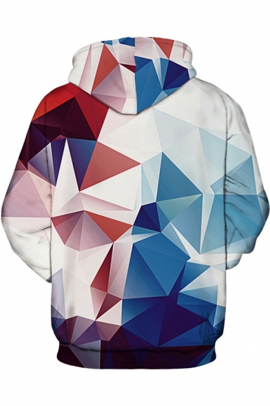 Fancy Mens Hoodie Digital Graphic 3D Pattern Front Pocket Long Sleeves Regular Fitted Drawstring Hooded Sweatshirt