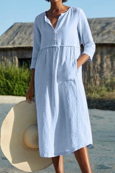 henley neck dress