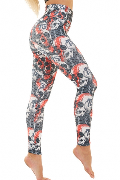 Stylish Women's Leggings Quilted Knit Tie Dye Swrils Graphic Leopard Pattern High Waist Ankle Length Skinny Leggings
