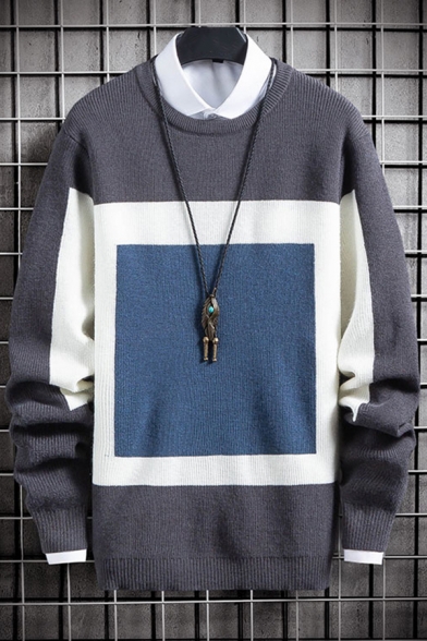 mens graphic knit sweater