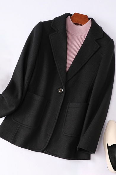 Trendy Ladies Blazer Plaid Printed Long Sleeve Lapel Neck Regular Fit Blazer Top