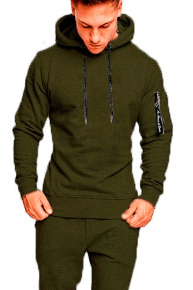 Trendy Men's Hoodie Camo Space Dye Pattern Side Zip Pocket Contrast Trim Long Sleeves Drawstring Regular Fitted Hooded Sweatshirt
