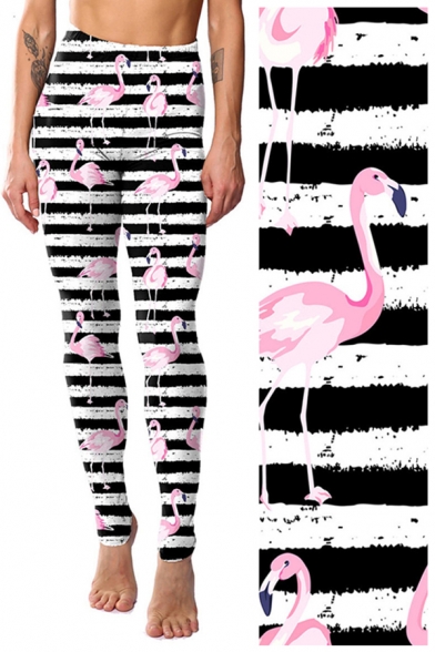 Unique Women's Leggings Ancient Element Cartoon Cat Flamingo Unicorn Geometric Graphic Flag Pattern High Rise Full Length Skinny Leggings
