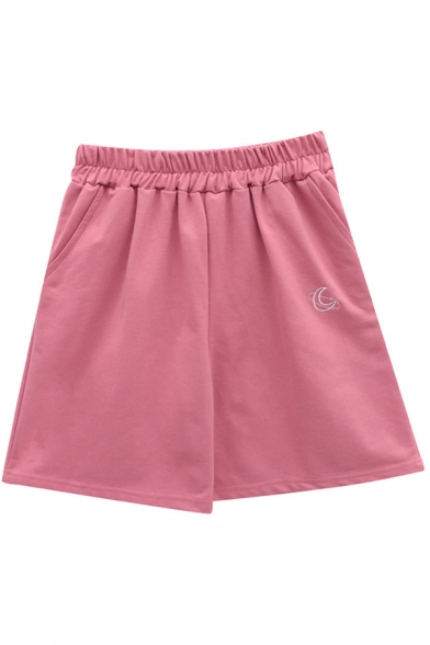 Leisure Women's Shorts Elastic Waist Side Pocket High Rise Regular Fitted Shorts