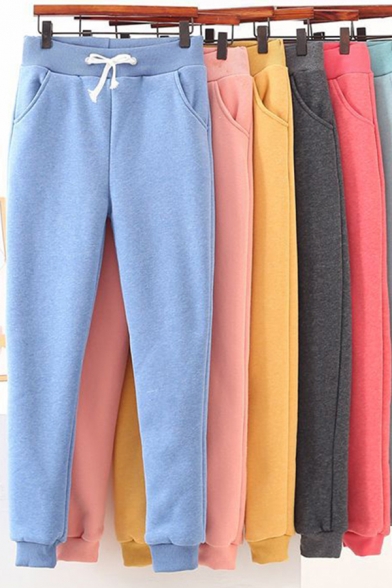 WIHOLL Sweatpants for Women with Pockets and Drawstring Ankle Cuffs 