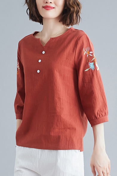 Mens Vintage Hooded Short Sleeve Button Design Linen Solid Color V-Neck T Shirts Tops 