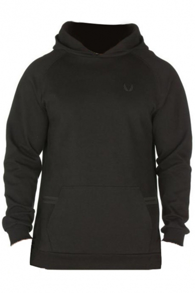 Stylish Men's Hoodie Zip Pocket Long Sleeves Banded Hem Regular Fitted Hooded Sweatshirt