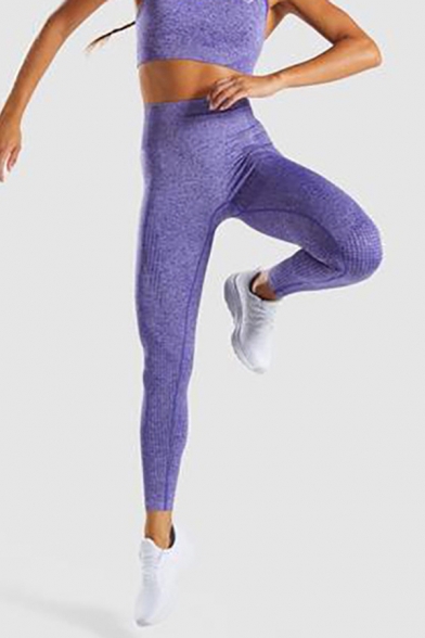 Trendy Women's Leggings Space Dye Pattern High Waist Ankle Length Skinny Pants