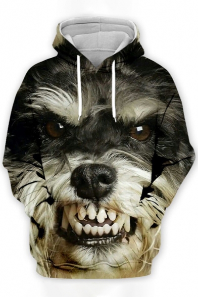 QQMIMIG Unisex Multi-Color Poodle Dog 3D Printed Pullover Long Sleeve Fleece Hooded Sweatshirts with Pockets 