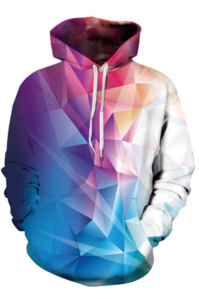Leisure Men's Hoodie 3D Digital Graphic Pattern Front Pocket Long Sleeve Drawstring Hooded Sweatshirt