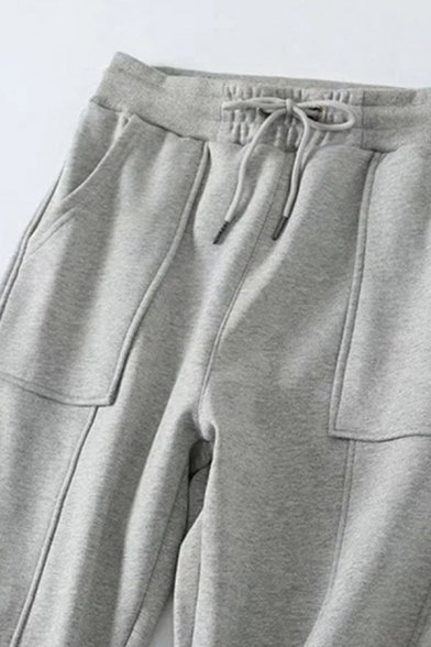 Stylish Women's Pants Pocket Detailed Drawstring Elastic Waist Banded Cuffs Ankle Length Jogger Pants