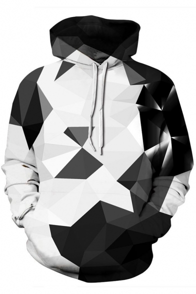 Leisure Men's Hoodie 3D Digital Graphic Pattern Front Pocket Long Sleeve Drawstring Hooded Sweatshirt