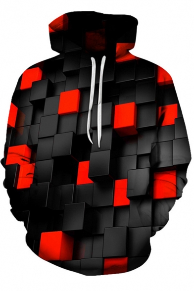 Trendy Men's Hoodie 3D Graphic Sneakers Digital Print Front Pocket Long Sleeve Drawstring Hooded Sweatshirt