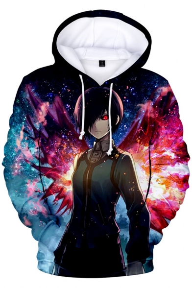 Galaxy Comic Character 3D Pattern Sport Loose Fit Navy Hoodie