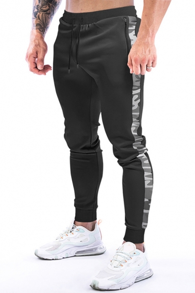 Trendy Mens Pants Camo Printed Drawstring Waist Ankle Regular Fit Pants