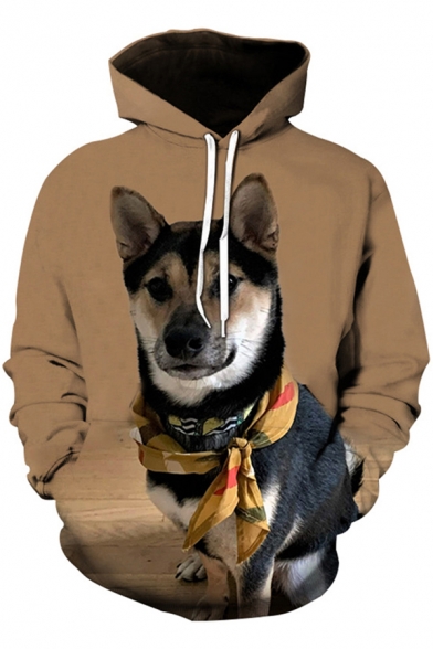 Unique Men's Hoodie Animal Dog Cat 3D Pattern Drawstring Hooded Sweatshirt