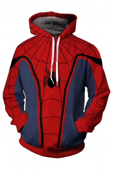 Stylish Unique Red Spider Far From Home Cool 3D Pattern Long Sleeve Unisex Sport Loose Hoodie
