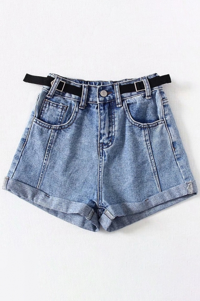 Girls Trendy Shorts Camo Patterned Mid Rise Roll Up Cuffs Relaxed Fit Denim Shorts
