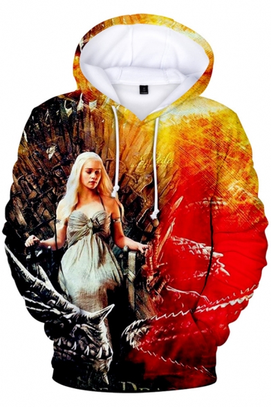 Game of Thrones Daenerys Targaryen 3D Printed Long Sleeve Sport Casual Hoodie