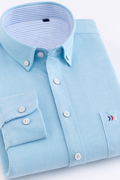 Leisure Guys Shirt Plaid Print Long Sleeve Button-down Collar Fitted Shirt Top