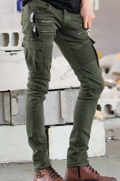 skinny stacked cargo pants