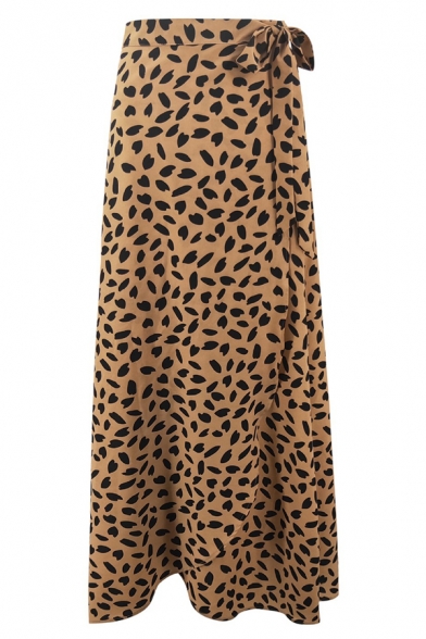 womens leopard wrap skirt