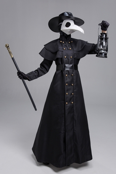 Womens Co-ord Medieval Steam-Punk High Neck Long Sleeve Slim Fit Maxi Dress Set