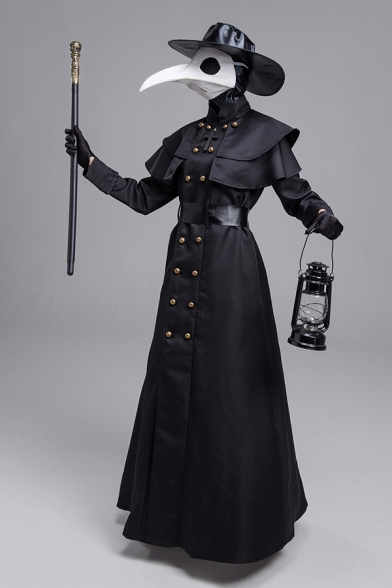 Womens Co-ord Medieval Steam-Punk High Neck Long Sleeve Slim Fit Maxi Dress Set