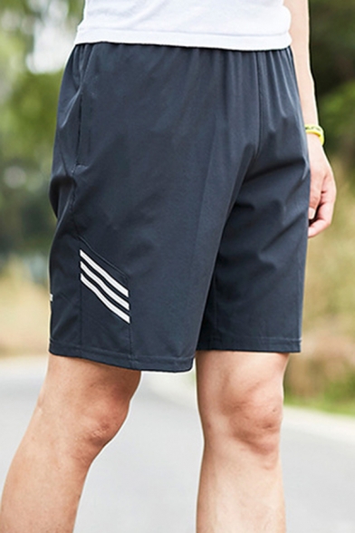 Chic Mens Shorts Quick Dry Drawstring Waist Relaxed Fit Half Length Sport Shorts